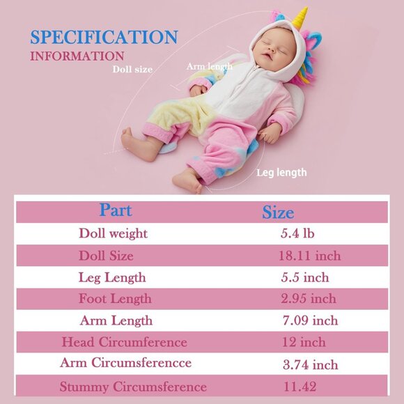 🆕18 Inch Realistic Reborn Baby Doll Silicone-Made & Lifelike Newborn Baby Girl - Picture 5 of 9